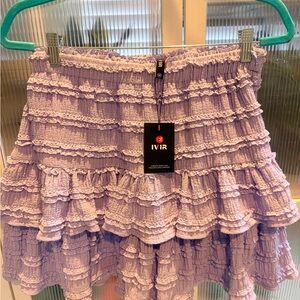 Lavender Ruffle Tiered Mini Skort